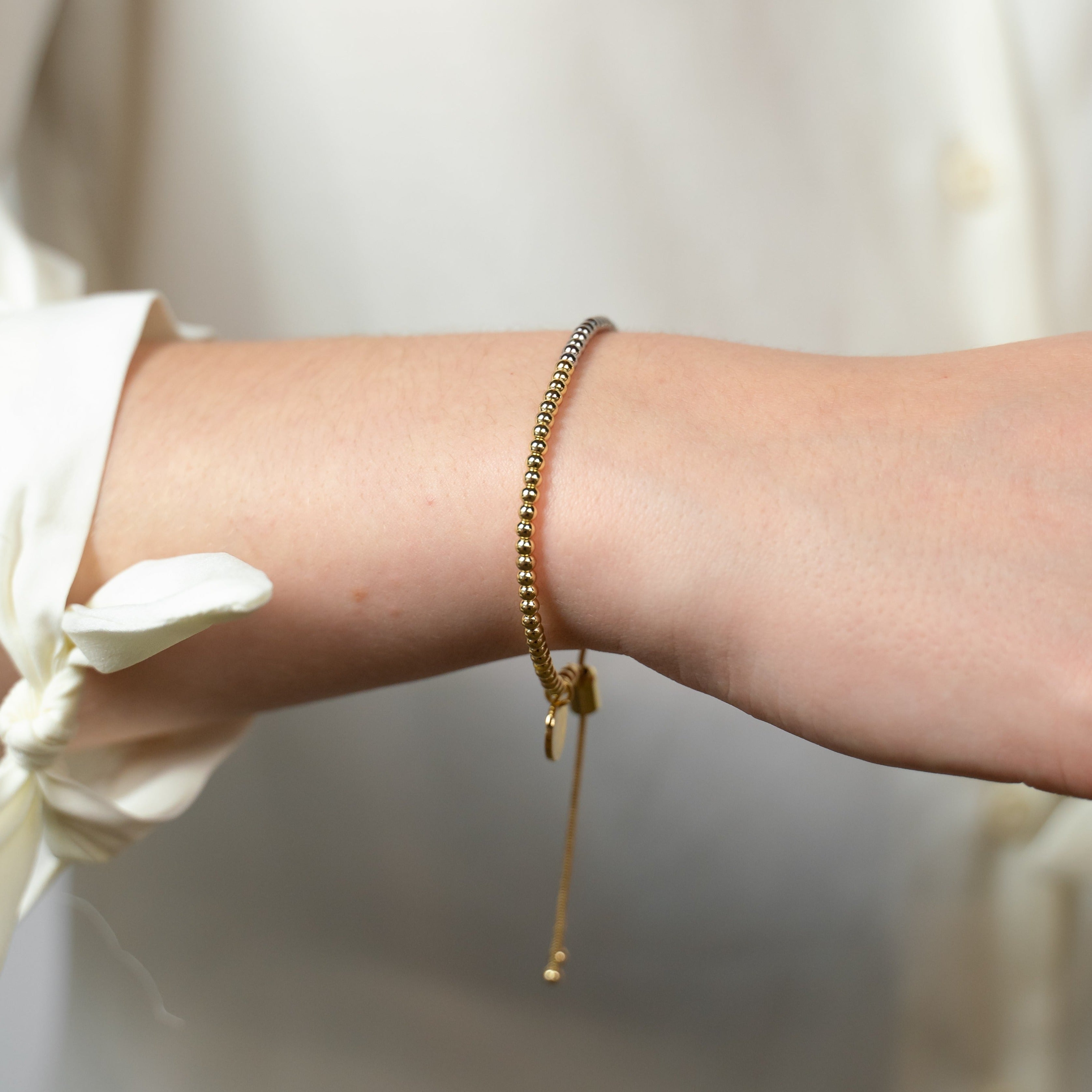 Two Tone Adjustable Bracelet in 3mm